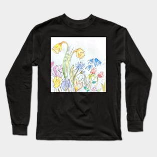 Pastel florals in Watercolour Long Sleeve T-Shirt